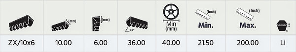 Klassische Keilriemen Profil ZX/10x6 | 35.5 - 47.5